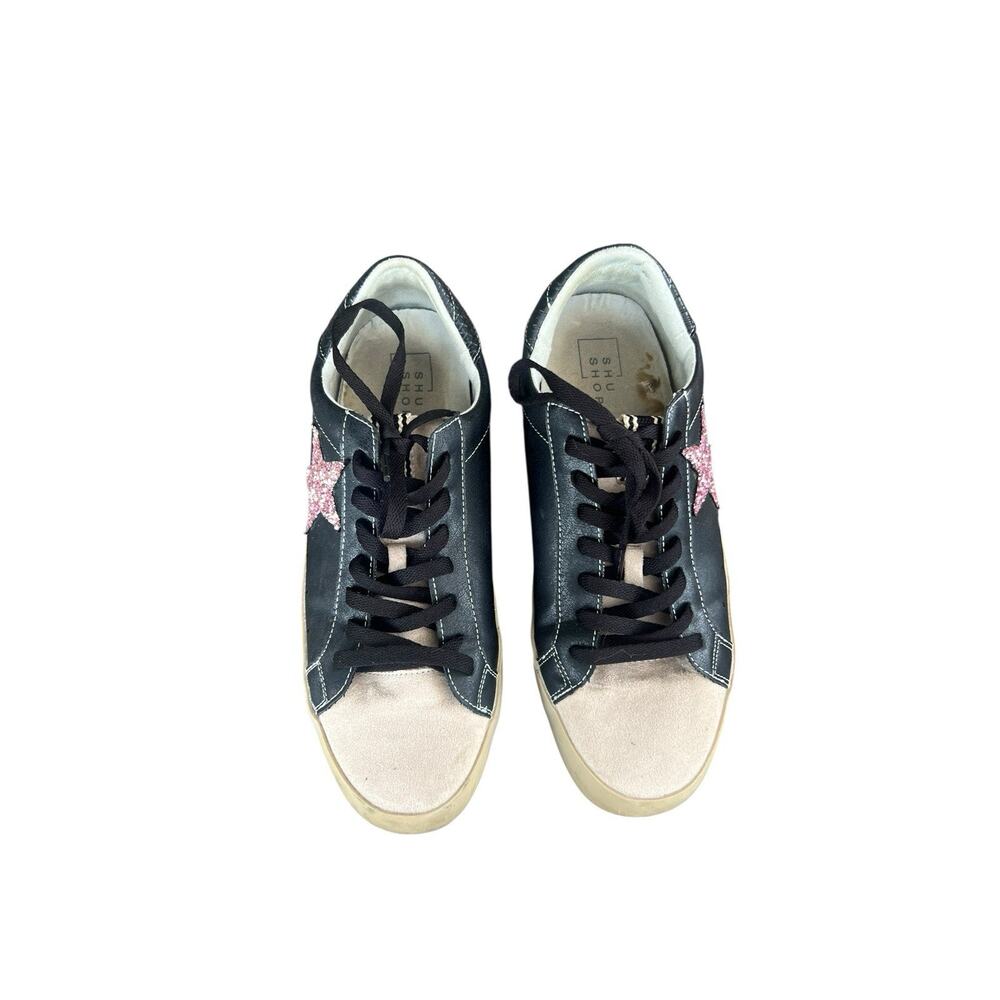 SHU SHOP PAMELA Everday Star Sneakers Womens 10 Black Pink Star - Picture 3 of 6